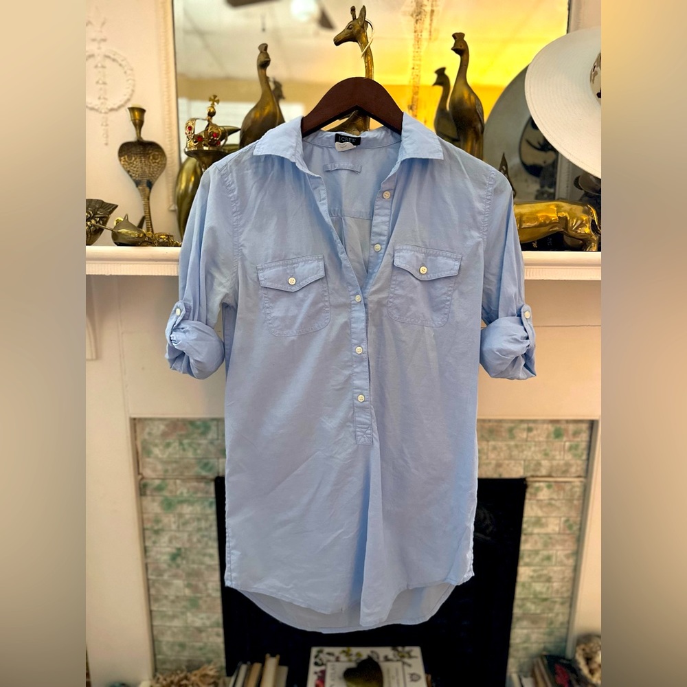 J. Crew light blue Tunic shirt